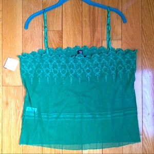 NWT DKNY Size14 Green Dressy Lace Tank Top